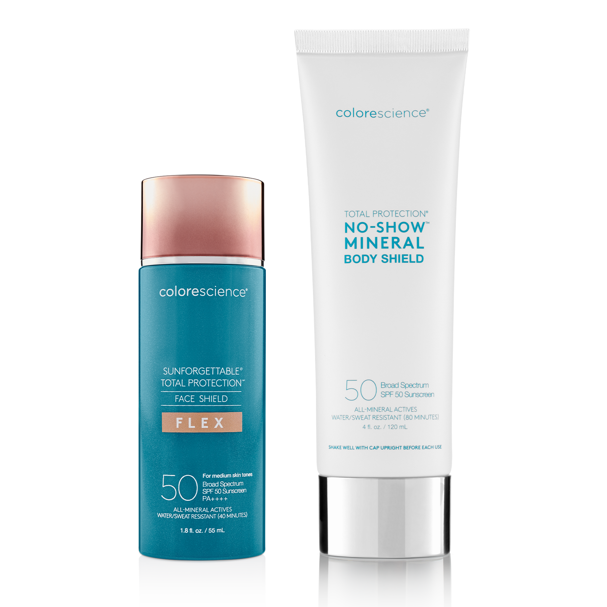 Sunforgettable® Total Protection™ Face Shield Flex SPF 50 and Body Shield Classic SPF 50 || all