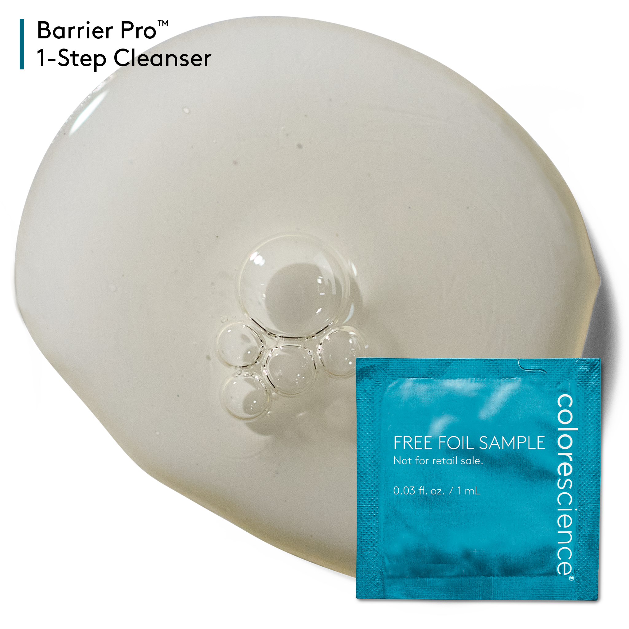 Foil sample with product swatch of Barrier Pro 1-Step Cleanser