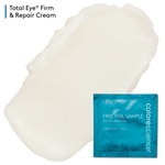 Foil sample with product swatch of Total Eye Firm & Repair Cream