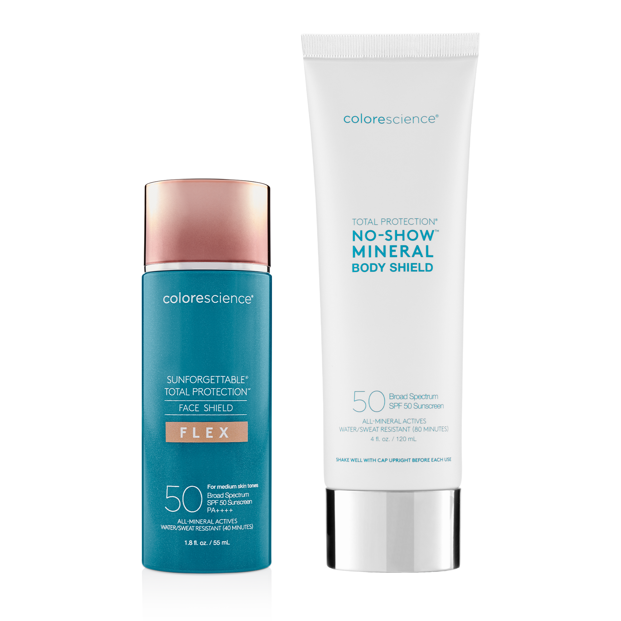 Sunforgettable® Total Protection™ Face Shield Flex SPF 50 and Body Shield Classic SPF 50 || all