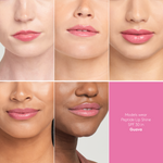 Peptide Lip Shine SPF 30 on 6 models of different skin tones || Guava