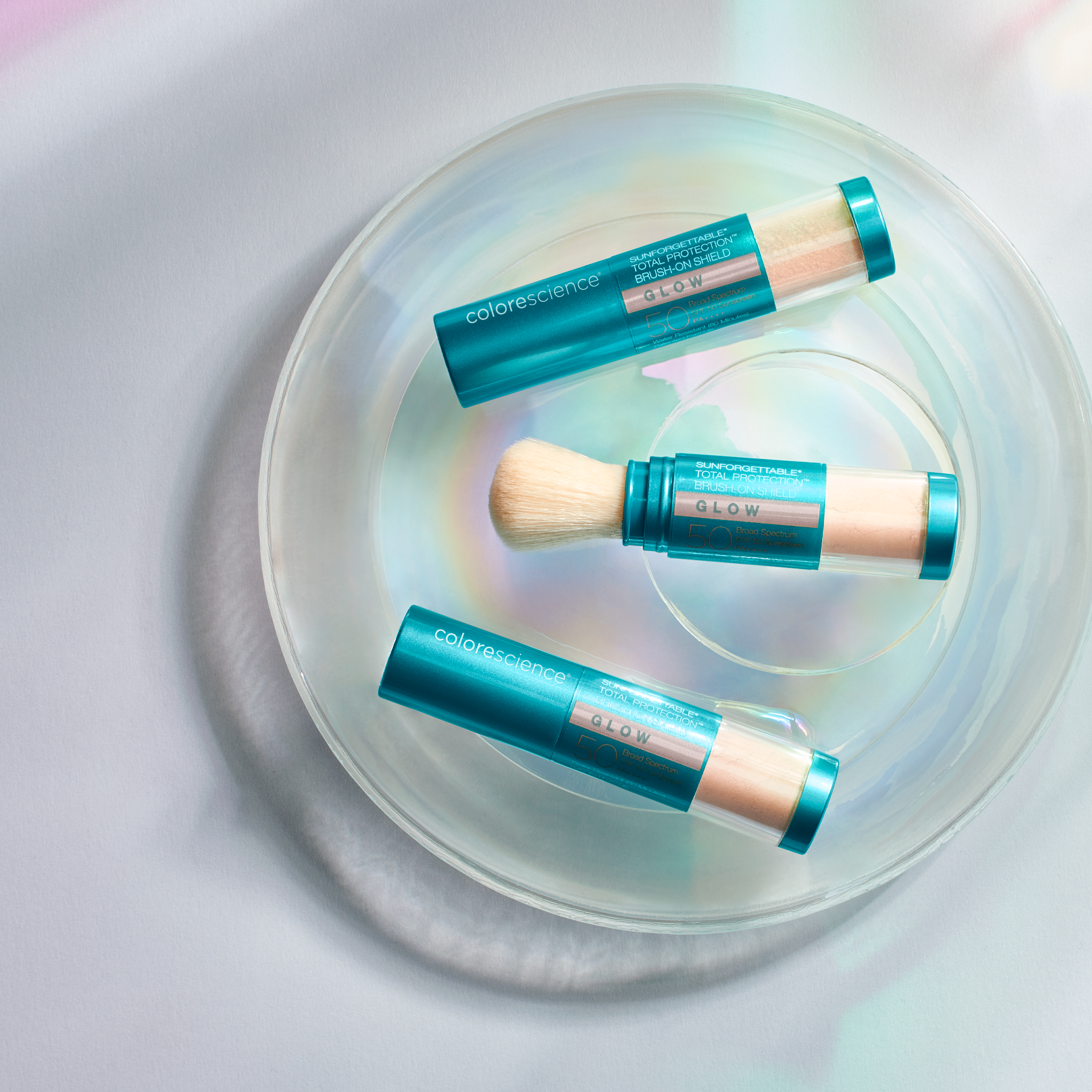 Three Sunforgettable® Total Protection™ Brush-On Shield Glow SPF 50 || all