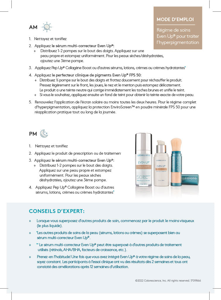 Written guide on how to use Even Up Regimen card