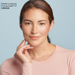 model wearing Tint du Soleil™ SPF 30 Whipped Foundation in Medium|| all