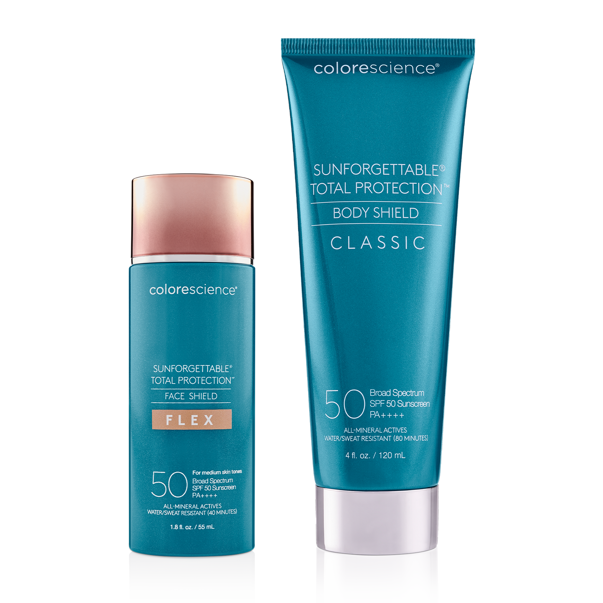 Sunforgettable® Total Protection™ Face Shield Flex SPF 50 and Body Shield Classic SPF 50 || all