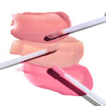 Peptide Lip Shine SPF 30 Rose, Champagne, Pink swatches with applicator || all