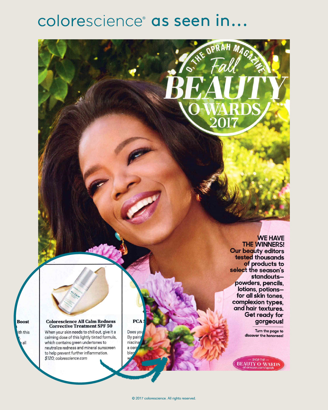 Oprah magazine cover featuring Colorescience