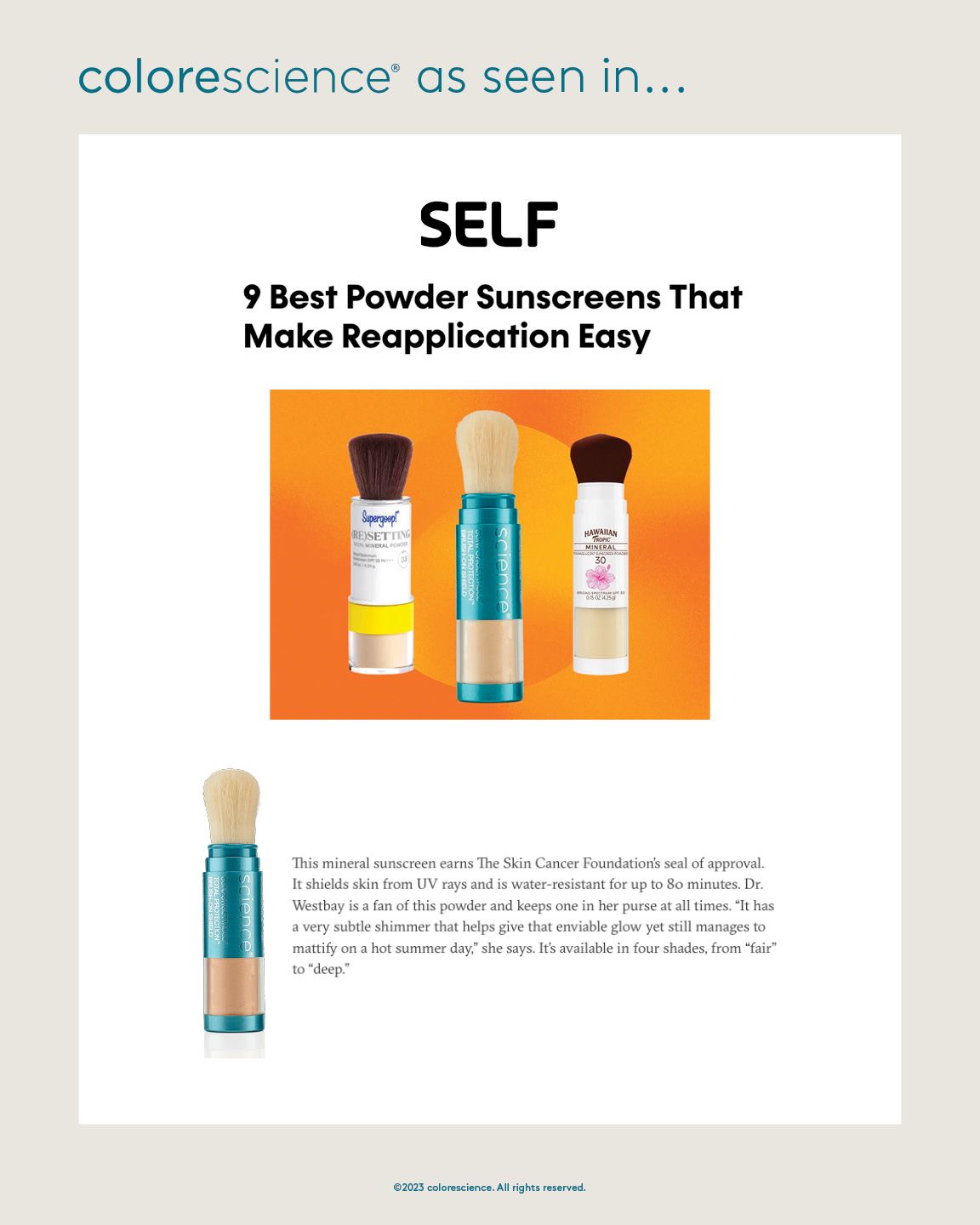 Dermatologist Favorite Sunscreen for Reapplication – Colorescience