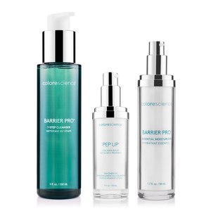 Colorescience Barrier Pro Cleanser, Pep Up Collagen Face & Neck Treatment, Barrier Pro Moisturizer || all
