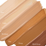 Face Shield Flex swatches in Fair, Light, Medium, Tan Deep and Rich Deep