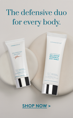 New body mineral sunscreen, No Show Body Shield and Body Shield Glow