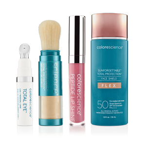 Suzetty's Favorites: Total Eye 3in1 Renewal Therapy, Sunforgettable Total Protection Brush-on Shield SPF 50, Peptide Lip Shine SPF 30 in Rose, Sunforgettable Total Protection Face Shield Flex SPF 50 || all