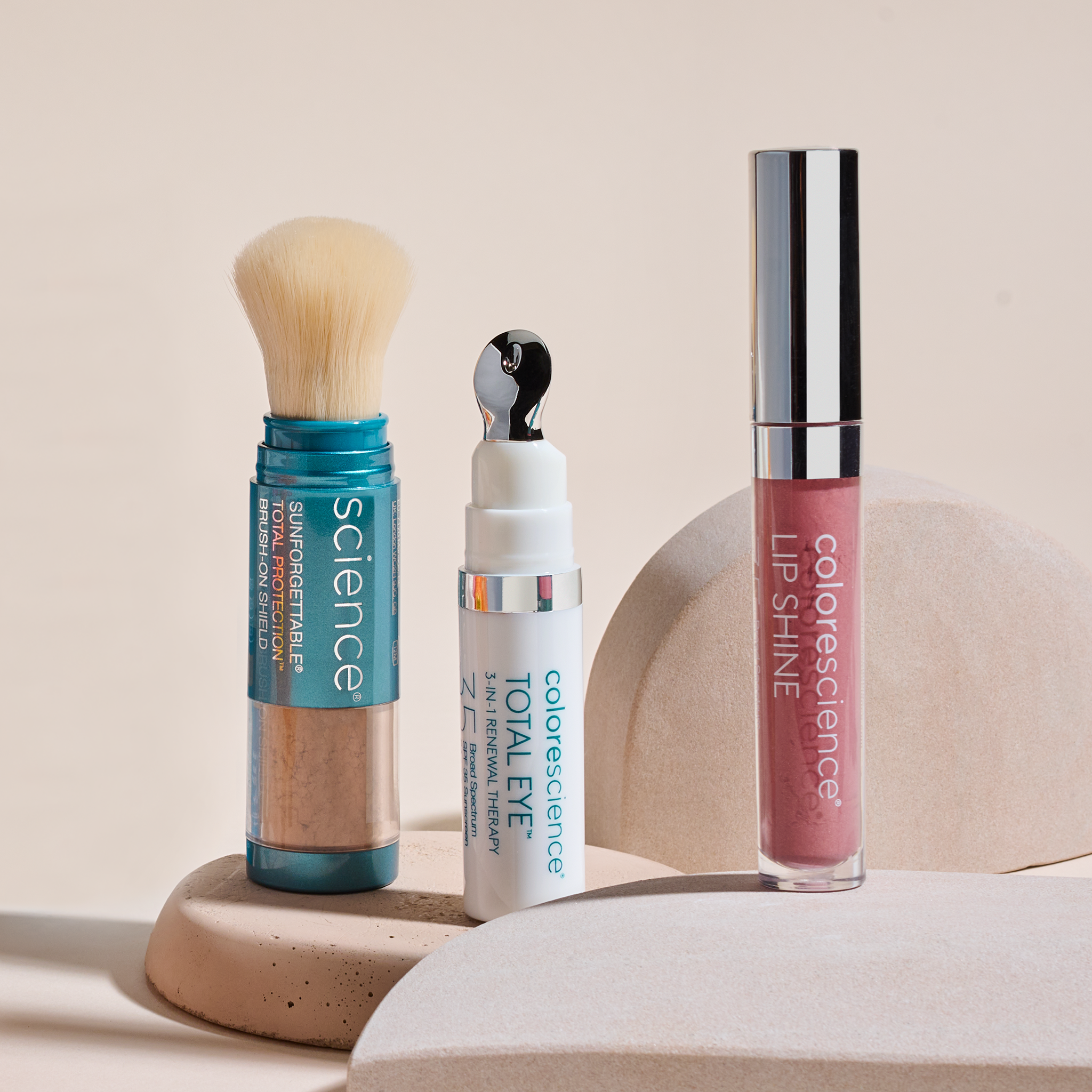 Must Haves for Mom: Total Eye 3-in-1 Renewal Therapy SPF 35, Sunforgettable Total Protection Brush-On Shield Glow SPF 50, Lip Shine SPF 35 Blush Glow || all