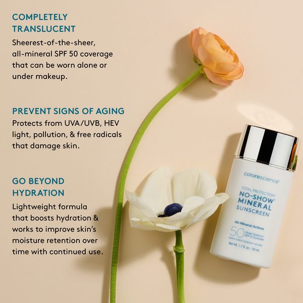 Total Protection™ No Show™ Mineral Sunscreen SPF 50 benefits