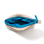 Open image of the puffy pouch with Colorescience®  teal top zipper.