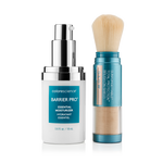 Protect & Glow Essentials Holiday Kit, featuring a limited-edition travel mini Colorescience® Barrier Pro™ Essential Moisturizer & Best-selling Total Protection® Brush-On Shield SPF 50 Glow with patented EnviroScreen® 5-Point Protection.