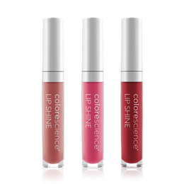 Lip Shine SPF 35: Champagne, Scarlet, and Pink