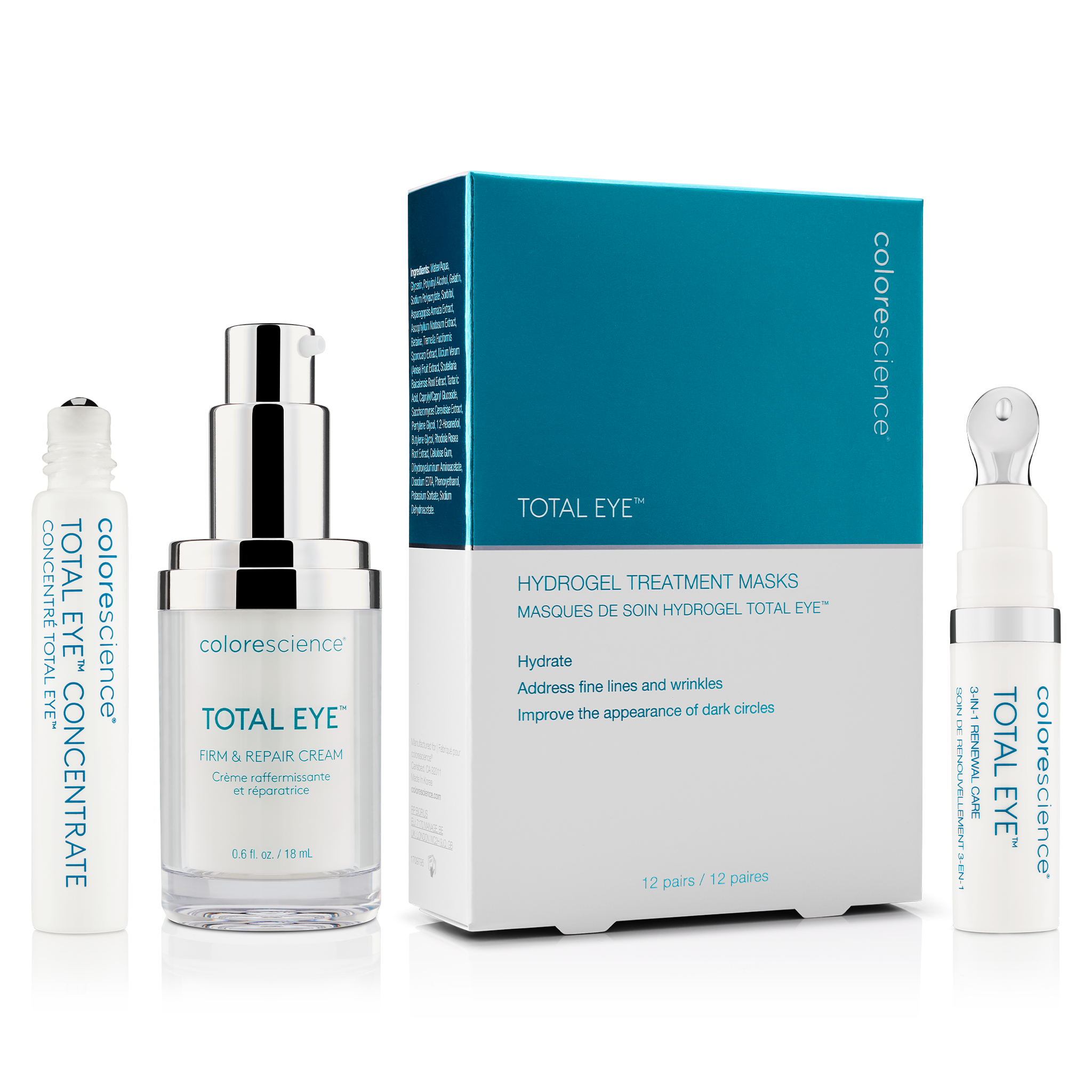 Total Eye Collection: Concentrate Serum, Firm & Repair Cream, Hydrogel Treatment Masks, 3-in-1 Renewal Therapy SPF 35 || all