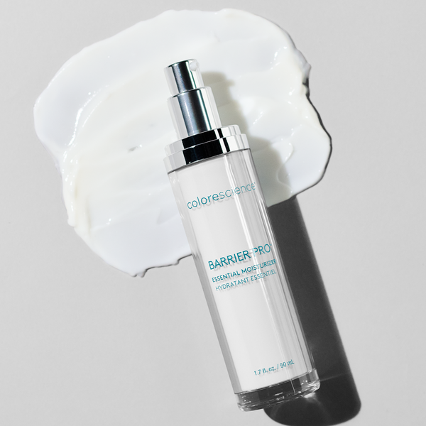 Barrier Pro™ Essential Moisturizer bottle and swatch