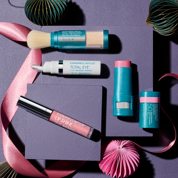 Stocking Stuffer Bundle: Total Eye 3-in-1 Renewal Therapy SPF 35 + Sunforgettable Total Protection Brush-On Shield SPF 50 + Sunforgettable Total Protection Color Balm SPF 50 (any shade) + Lip Shine SPF 35 || all