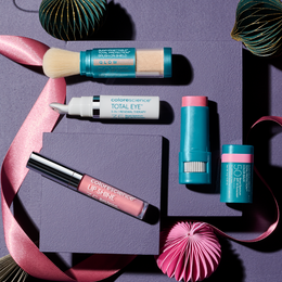 Stocking Stuffer Bundle: Total Eye 3-in-1 Renewal Therapy SPF 35 + Sunforgettable Total Protection Brush-On Shield SPF 50 + Sunforgettable Total Protection Color Balm SPF 50 (any shade) + Lip Shine SPF 35