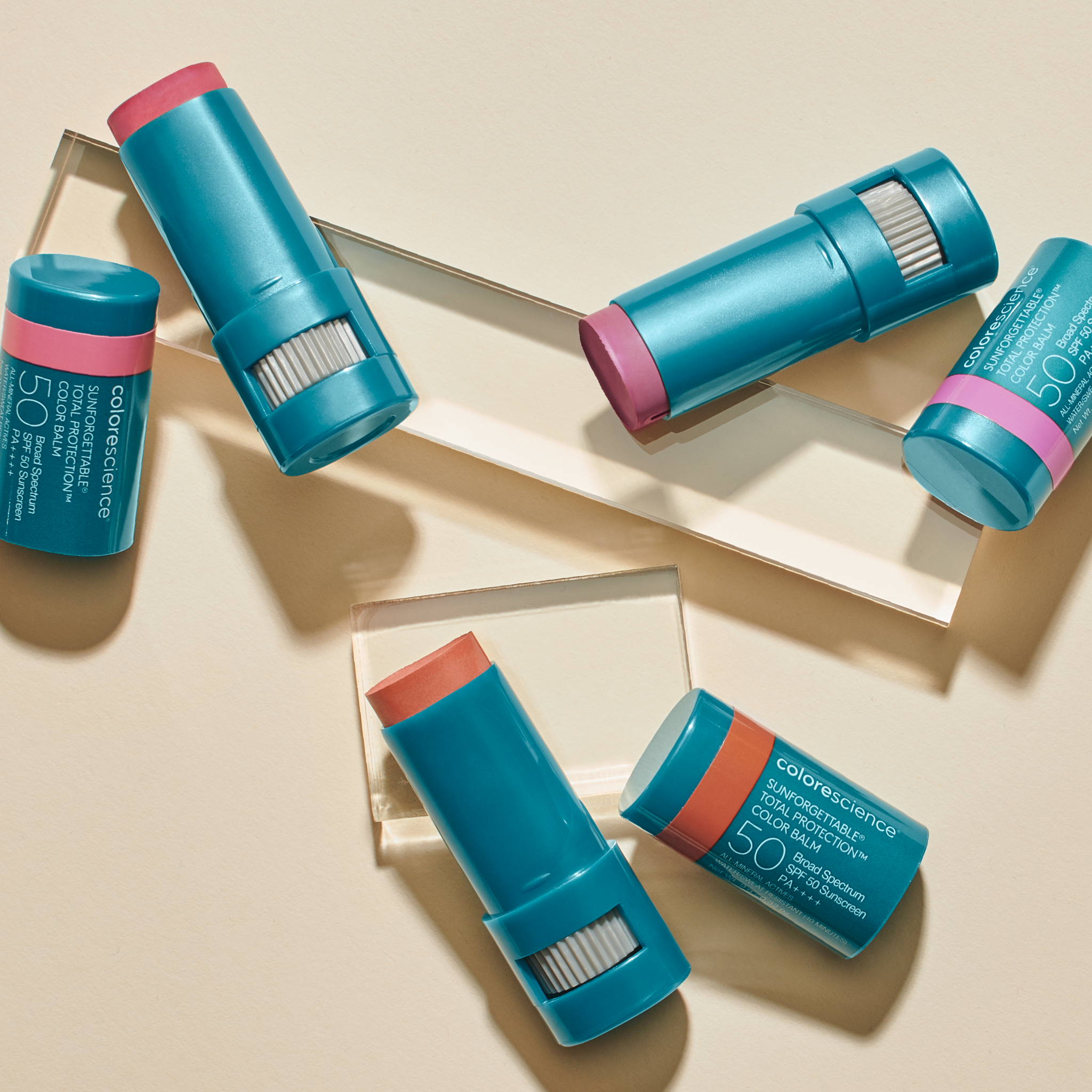 Sunforgettable® Total Protection™ Color Balm SPF 50 Endless Sunset Collection with cap off || all