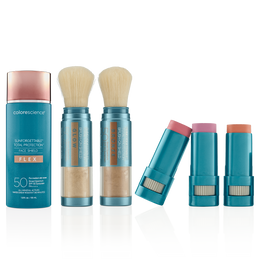 Contour Queen: Sunforgettable Total Protection Face Shield Flex SPF 50, Sunforgettable Total Protection Brush-On Shield Glow SPF 50, Brush-On Shield Bronze SPF 50, Sunforgettable Total Protection Color Balm SPF 50 Endless Sunset Collection