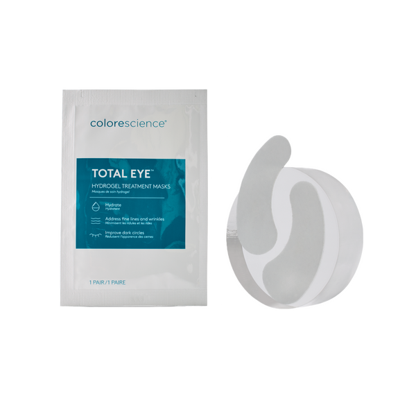 total eye hydrogel masks in packaging and one paid of mask outside of packaging
