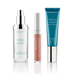 Triple Pep: Pep Up Collagen Boost Face & Neck Serum, Lip Shine SPF 35, Tint du Soleil Whipped Mineral Foundation SPF 30 || all