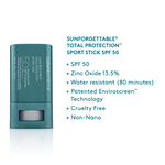Sunforgettable® Total Protection™ Sport Stick SPF 50 SPF info || all