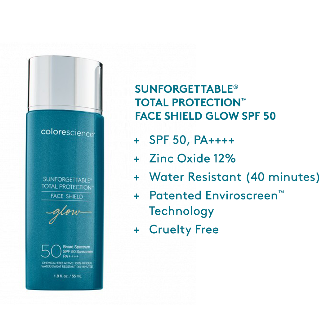 Sunforgettable® Total Protection™ Face Shield Glow SPF 50 SPF info || all