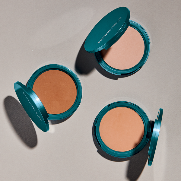 three Natural Pressed Foundation SPF 20 (Light Ivory, Medium Bisque, Deep Mocha)
