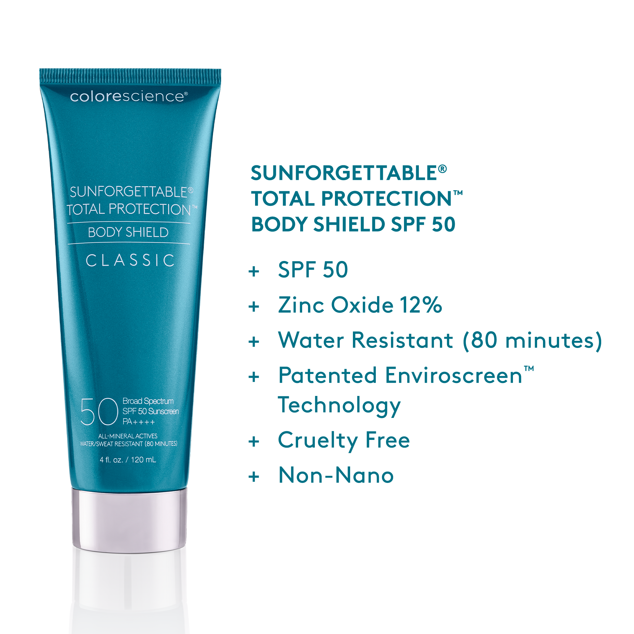 Sunforgettable® Total Protection™ Body Shield Classic SPF 50 info || all